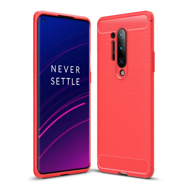 Kuori OnePlus 8 Pro Punainen Musta Harjattu Hiilikuitu