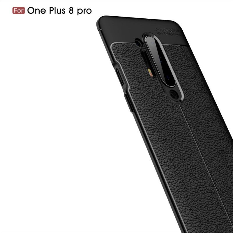 Kuori OnePlus 8 Pro Punainen Musta Kaksilinjainen Litsi Nahkainen Vaikutus