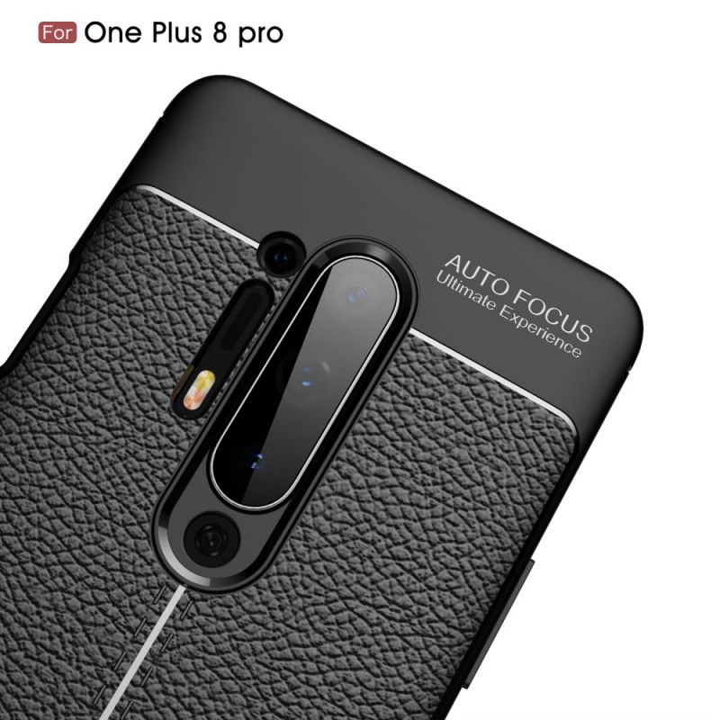 Kuori OnePlus 8 Pro Punainen Musta Kaksilinjainen Litsi Nahkainen Vaikutus