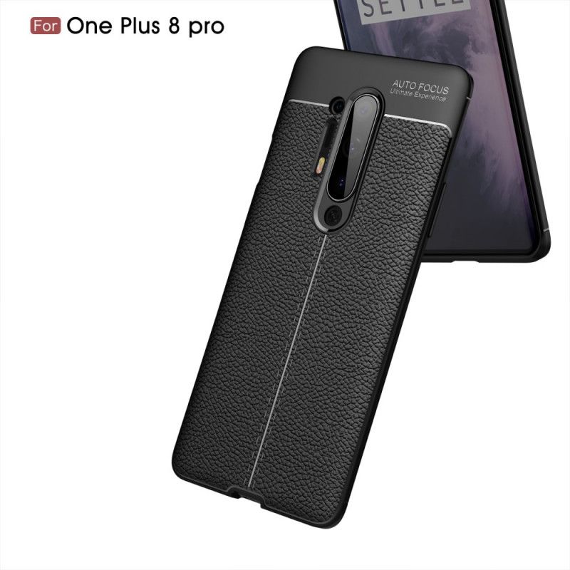 Kuori OnePlus 8 Pro Punainen Musta Kaksilinjainen Litsi Nahkainen Vaikutus