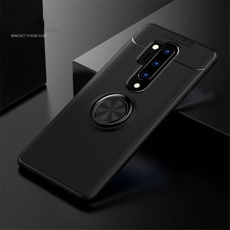 Kuori OnePlus 8 Pro Punainen Musta Pyörivä Rengas Suojakuori