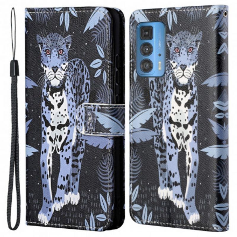 Flip Kotelot Motorola Edge 20 Pro Leopard Strappy