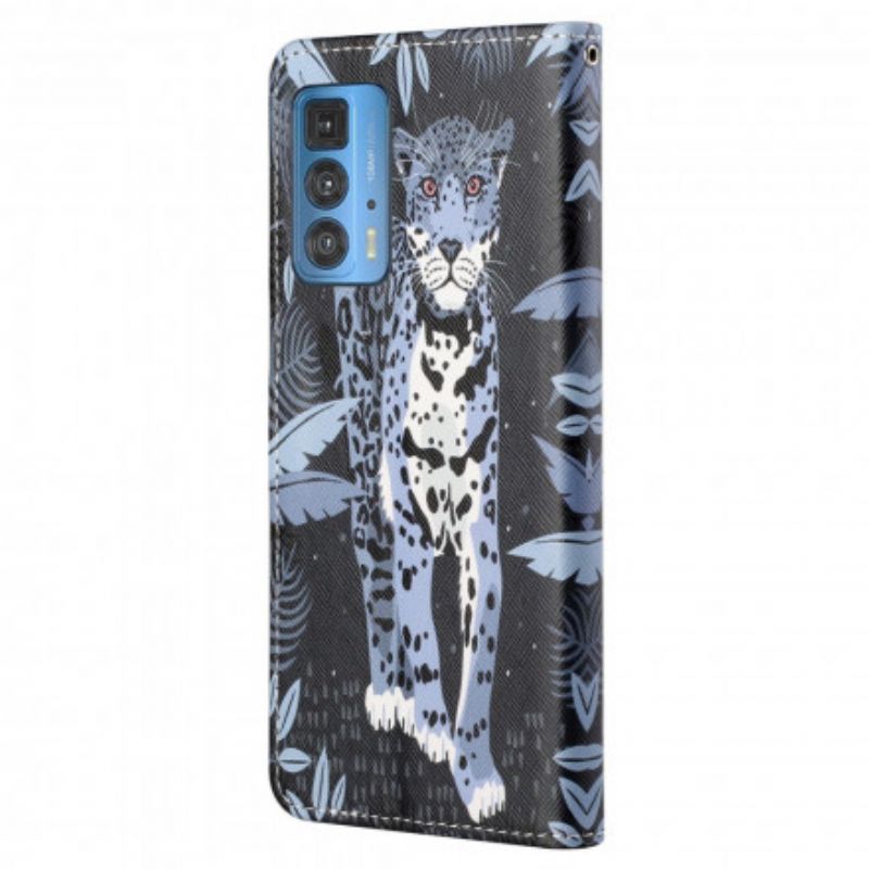 Flip Kotelot Motorola Edge 20 Pro Leopard Strappy