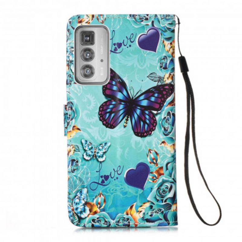 Flip Kotelot Motorola Edge 20 Pro Love Butterflies Strappy