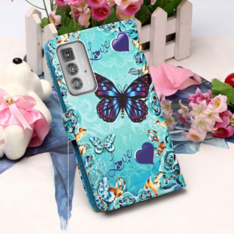 Flip Kotelot Motorola Edge 20 Pro Love Butterflies Strappy