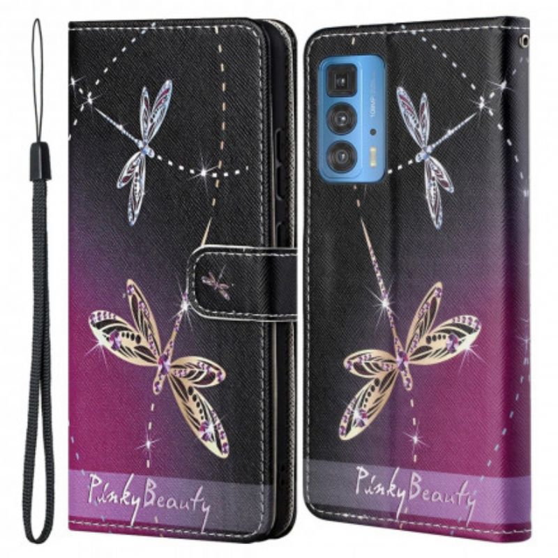 Flip Kotelot Motorola Edge 20 Pro Thong Dragonflies