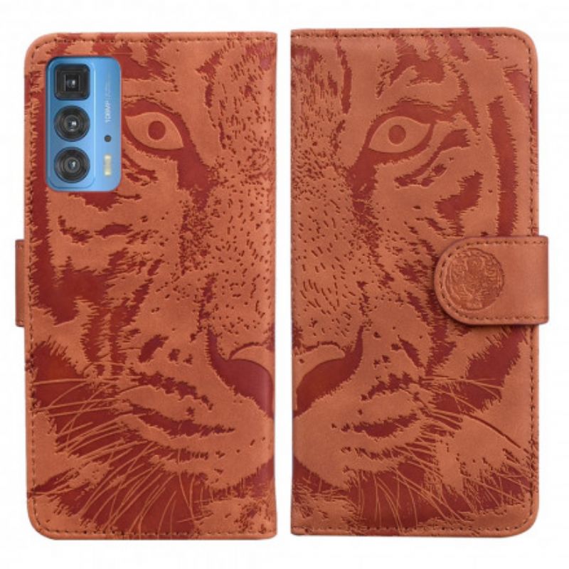 Flip Kotelot Motorola Edge 20 Pro Tiger Face Print