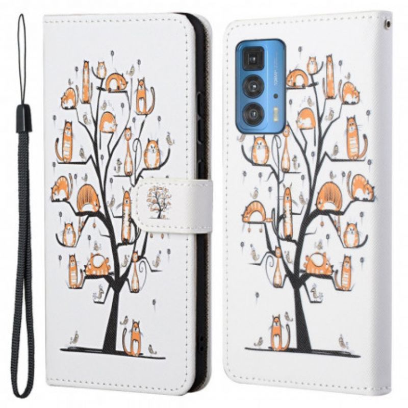 Kotelot Motorola Edge 20 Pro Puhelinkuoret Funky Cats Strappy