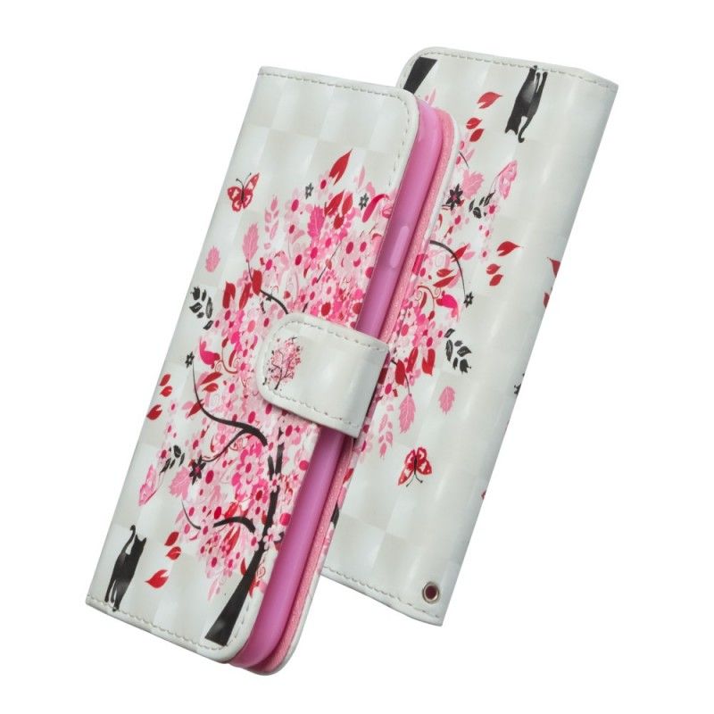 Flip Case Sony Xperia L3 Vaaleanpunainen Puu