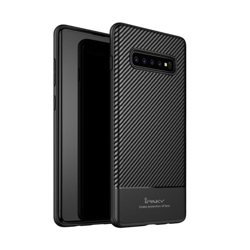 Case Kuoret Samsung Galaxy S10 Plus Harmaa Musta Puhelinkuoret Ipaky Hiilikuitu