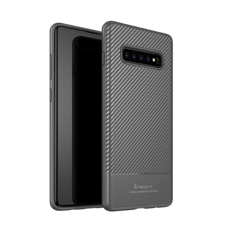 Case Kuoret Samsung Galaxy S10 Plus Harmaa Musta Puhelinkuoret Ipaky Hiilikuitu