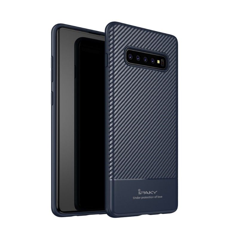 Case Kuoret Samsung Galaxy S10 Plus Harmaa Musta Puhelinkuoret Ipaky Hiilikuitu