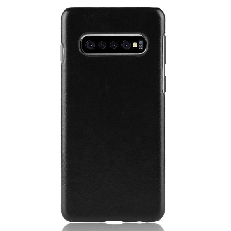 Case Kuoret Samsung Galaxy S10 Plus Harmaa Musta Puhelinkuoret Litsi Nahkaa