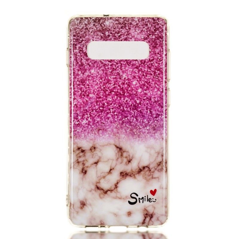 Case Kuoret Samsung Galaxy S10 Plus Puhelinkuoret Marmorinen Kimallus Ja Hymy