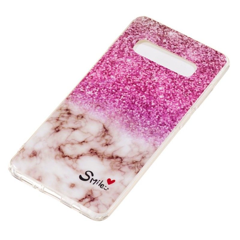 Case Kuoret Samsung Galaxy S10 Plus Puhelinkuoret Marmorinen Kimallus Ja Hymy