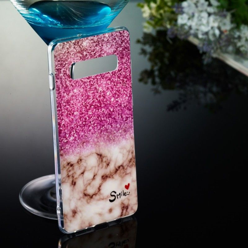 Case Kuoret Samsung Galaxy S10 Plus Puhelinkuoret Marmorinen Kimallus Ja Hymy