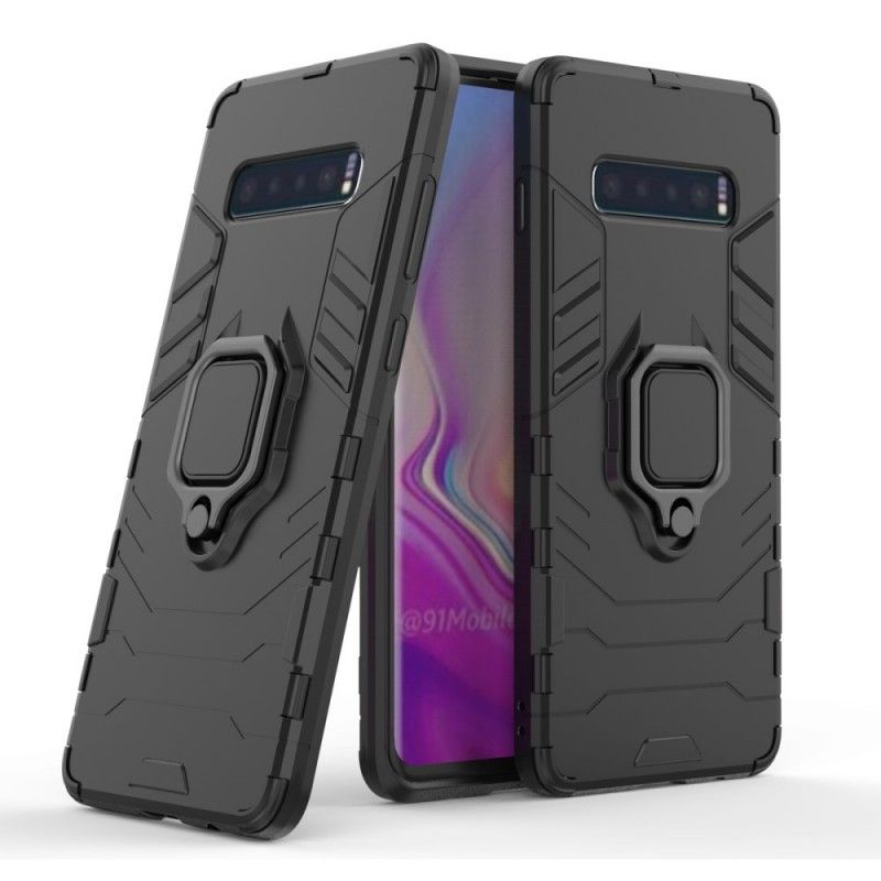 Case Kuoret Samsung Galaxy S10 Plus Tummansininen Musta Puhelinkuoret Kestävä Rengas