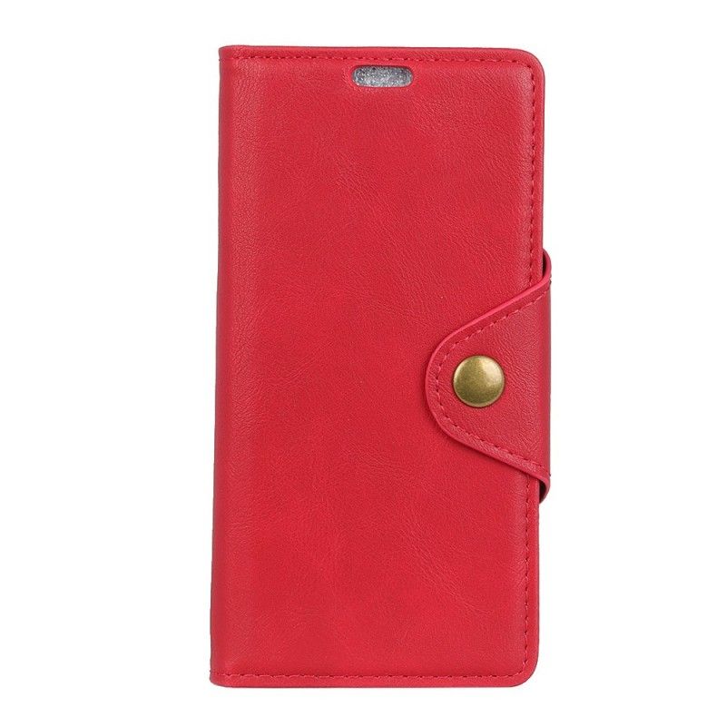 Flip Case Samsung Galaxy S10 Plus Punainen Musta Keinonahkaa