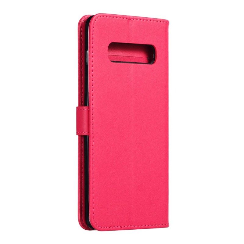 Flip Case Samsung Galaxy S10 Plus Tyylikäs Nahkahihna Hihnalla