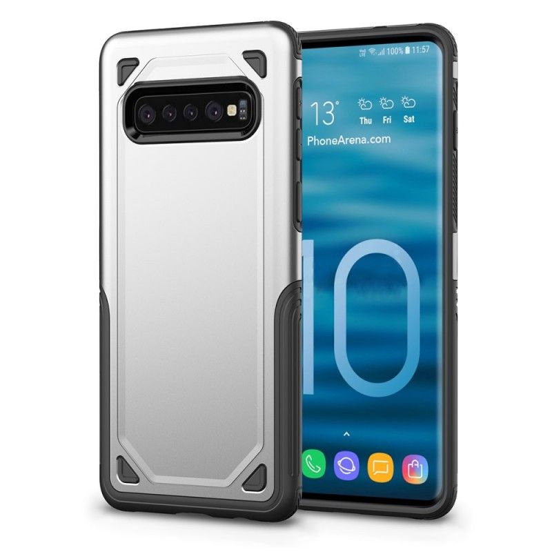 Kuori Samsung Galaxy S10 Plus Harmaa Musta Ensiluokkainen Metallitehoste Suojakuori