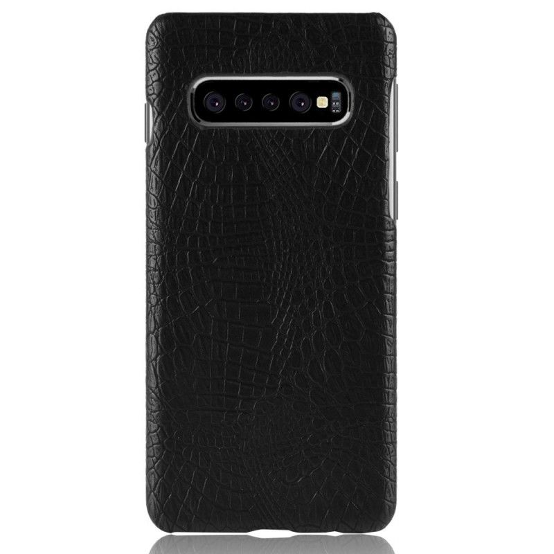 Kuori Samsung Galaxy S10 Plus Punainen Musta Krokotiilin Ihovaikutus Suojakuori