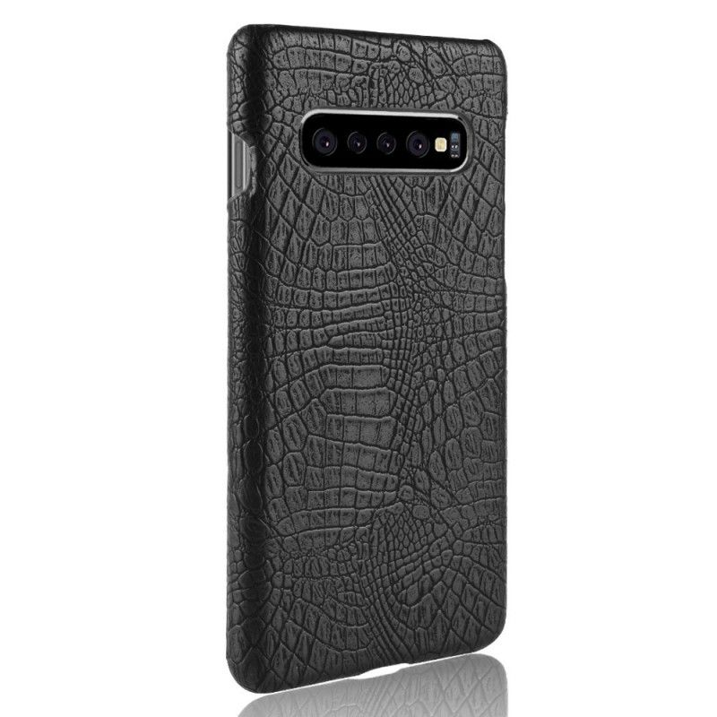 Kuori Samsung Galaxy S10 Plus Punainen Musta Krokotiilin Ihovaikutus Suojakuori