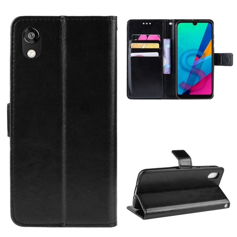 Flip Case Huawei Y5 2019 Kahvi Musta Räikeä Tekonahka