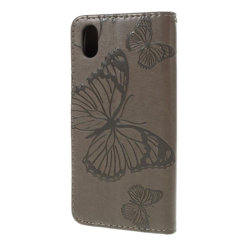 Flip Case Huawei Y5 2019 Punainen Jättiläinen Remmi Perhosia