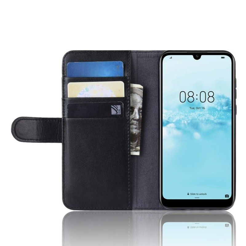 Flip Case Honor 8S Ruskea Musta Halkaistu Nahka