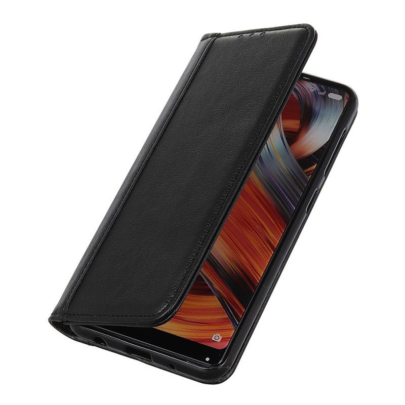 Flip Kotelot Xiaomi Mi 9 Lite Vihreä Musta Split Litsi Nahkaa