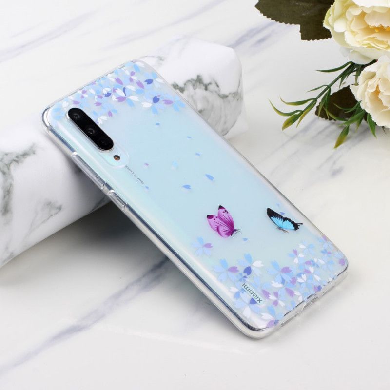 Kuori Xiaomi Mi 9 Lite Läpinäkyvät Perhoset Ja Kukat