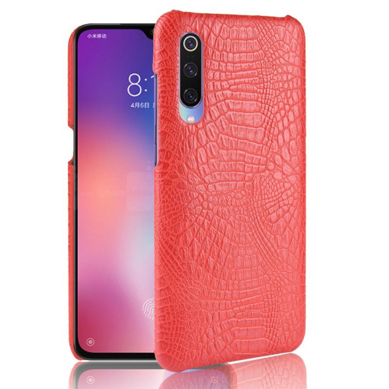 Kuori Xiaomi Mi 9 Lite Punainen Musta Krokotiilin Ihon Tyyli