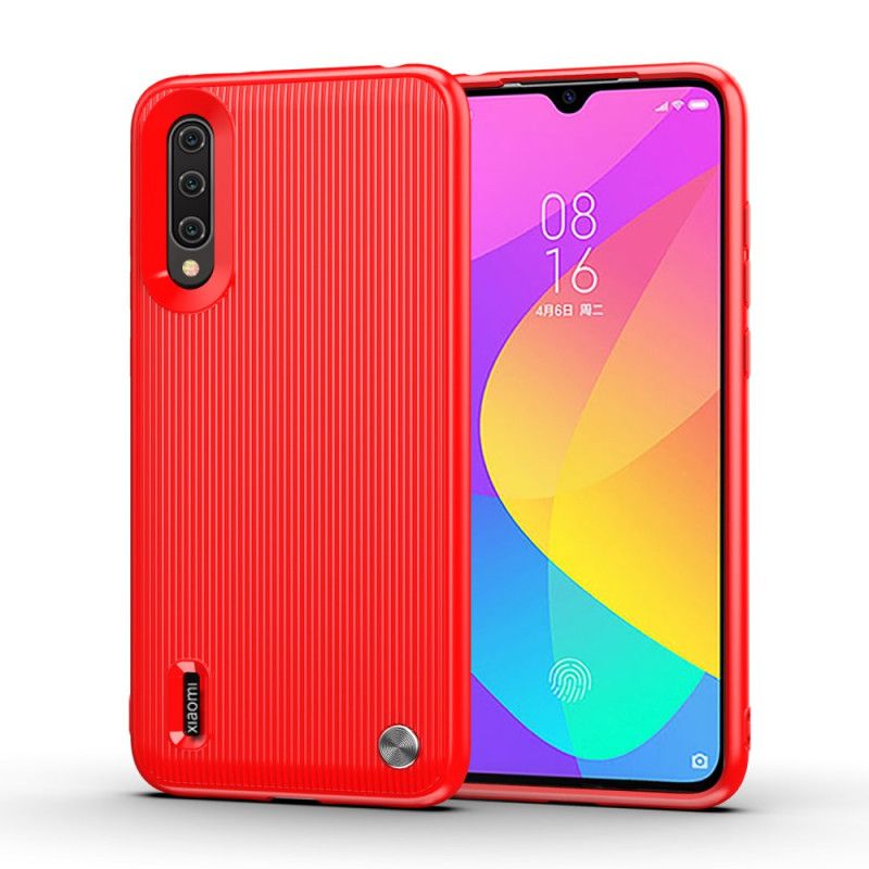 Kuori Xiaomi Mi 9 Lite Punainen Musta Kuvioitu Silikonikuvio Suojakuori