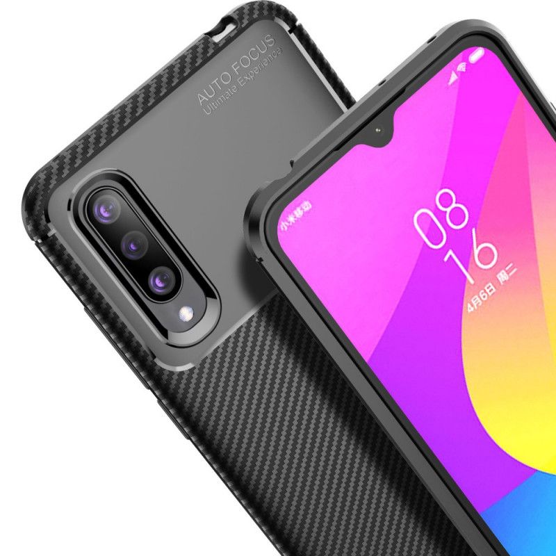 Kuori Xiaomi Mi 9 Lite Tummansininen Musta Taipuisa Hiilikuitu