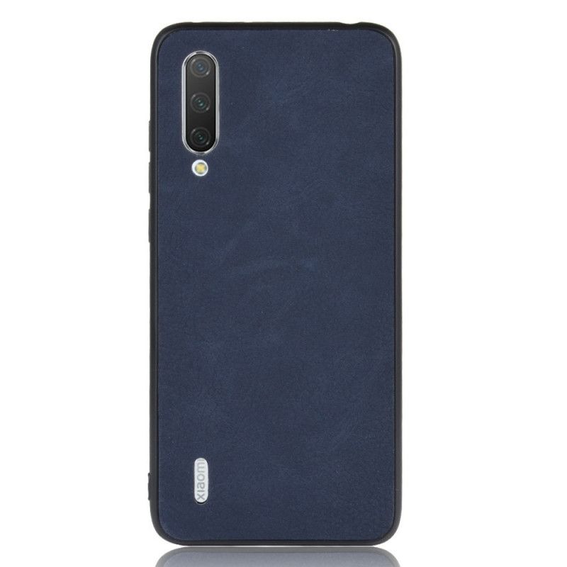 Kuori Xiaomi Mi 9 Lite Tummansininen Vintage-Tyylinen Nahkaefekti Suojakuori