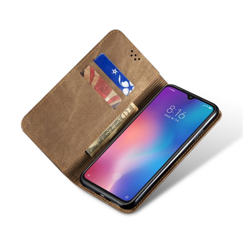 Flip Kotelot Xiaomi Mi 9 Kahvi Ruskea Farkkukangas