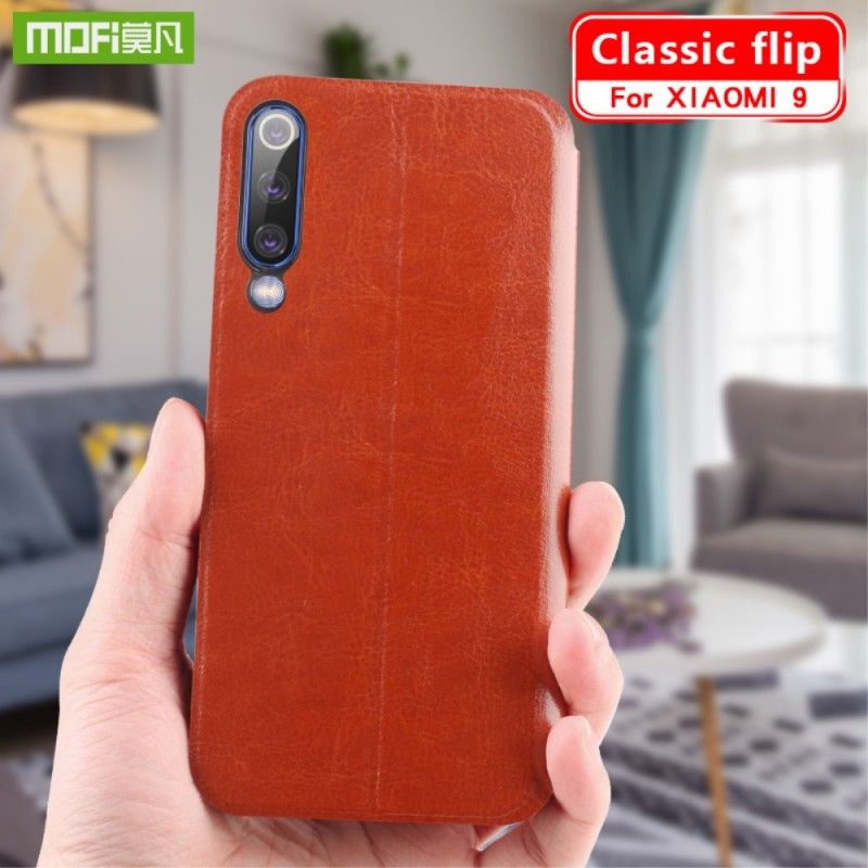 Flip Kotelot Xiaomi Mi 9 Magenta Musta Vintage Mofi