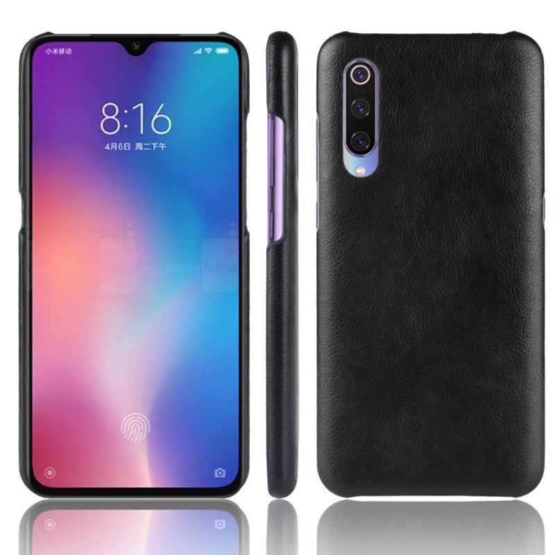 Kuori Xiaomi Mi 9 Musta Litsi Nahkaa