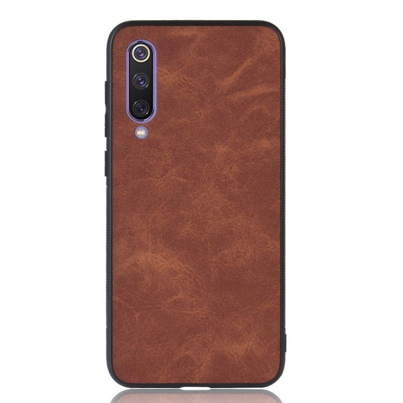 Kuori Xiaomi Mi 9 Ruskea Musta Vintage-Tyylinen Nahkaefekti