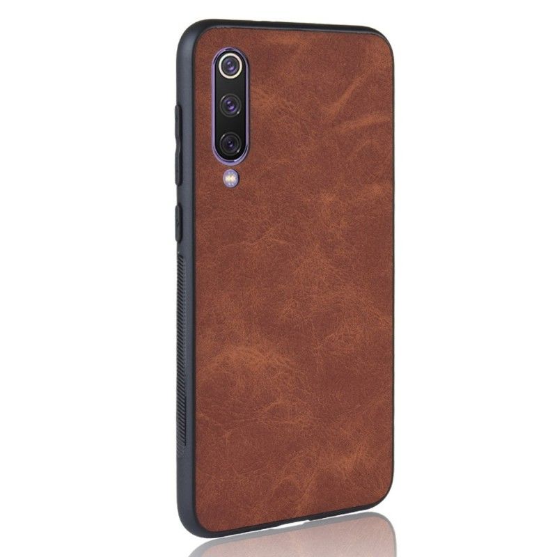 Kuori Xiaomi Mi 9 Ruskea Musta Vintage-Tyylinen Nahkaefekti