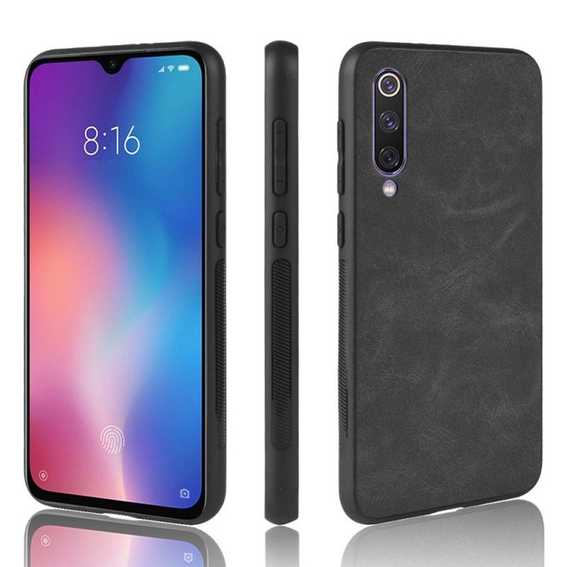 Kuori Xiaomi Mi 9 Ruskea Musta Vintage-Tyylinen Nahkaefekti