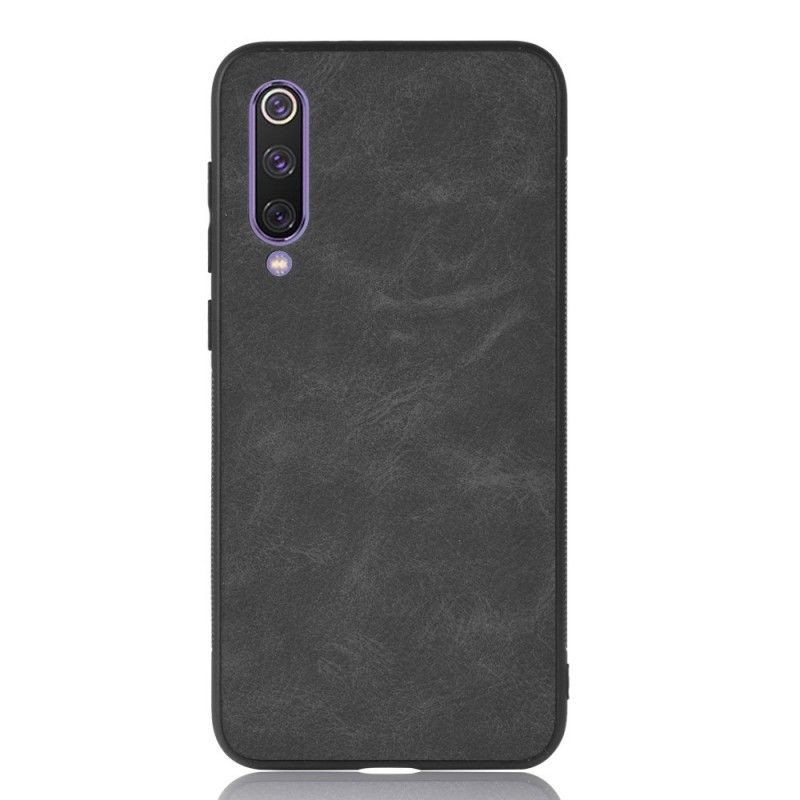 Kuori Xiaomi Mi 9 Ruskea Musta Vintage-Tyylinen Nahkaefekti