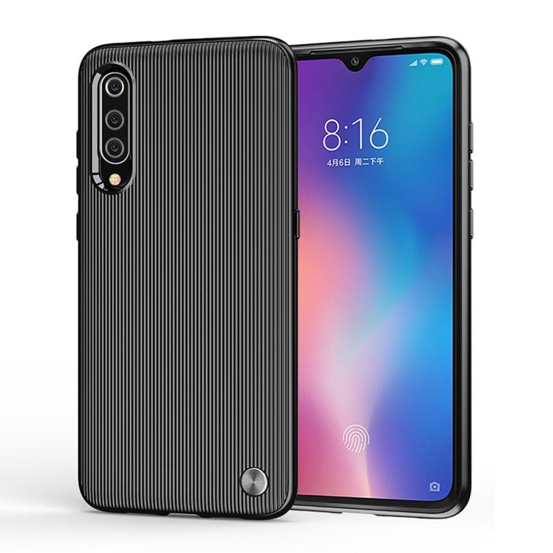 Kuori Xiaomi Mi 9 Tummansininen Musta Kuvioitu Silikoni Suojakuori