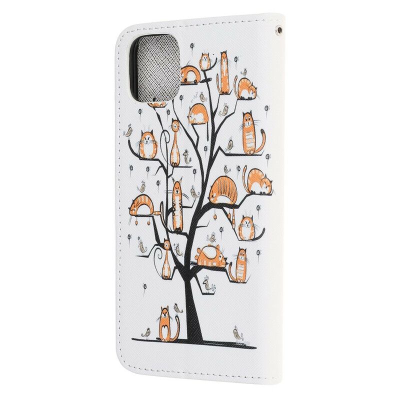 Flip Kotelot iPhone 13 Mini Funky Cats Strappy