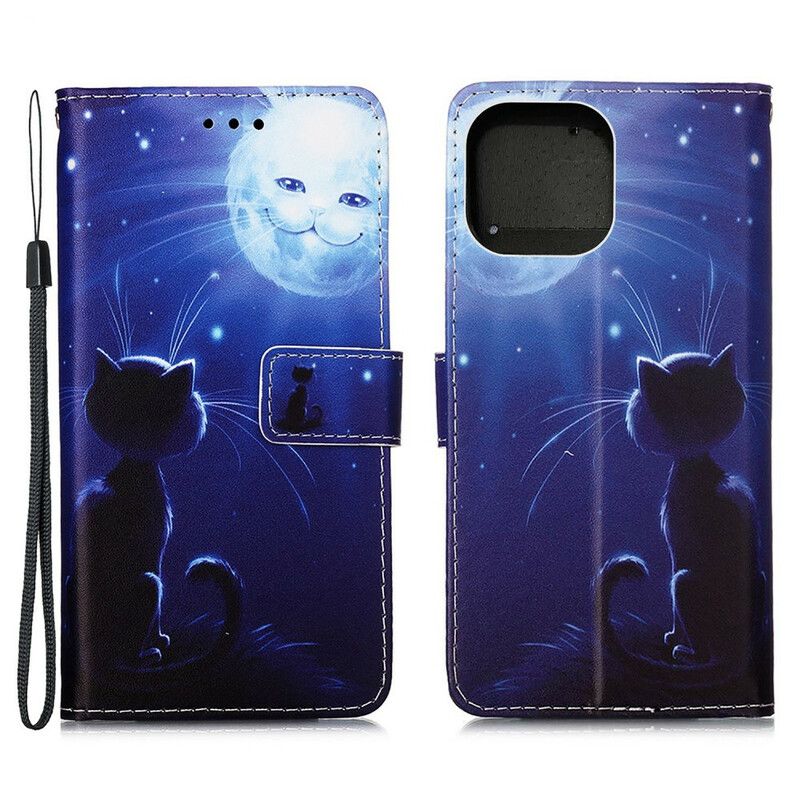 Flip Kotelot iPhone 13 Mini Moonlight Cat