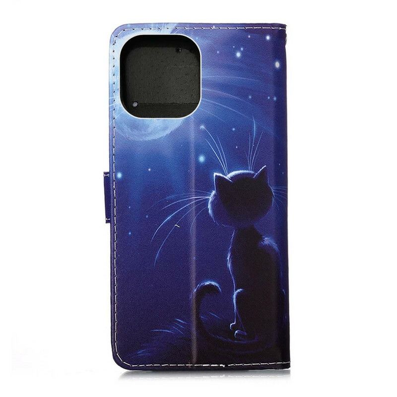 Flip Kotelot iPhone 13 Mini Moonlight Cat