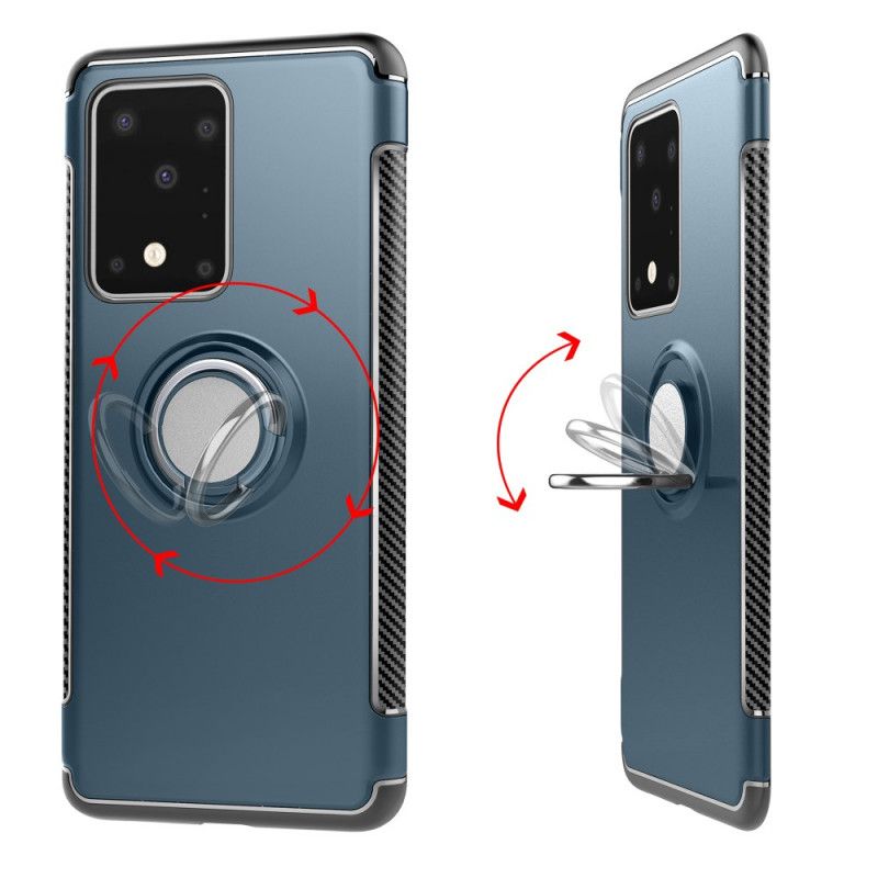 Case Kuoret Samsung Galaxy S20 Ultra Ruusukulta Musta Puhelinkuoret Hiilikuituinen Metallirengas