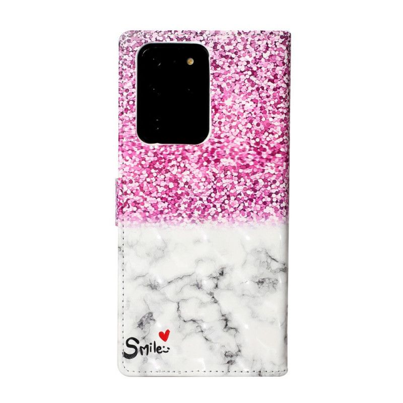 Flip Case Samsung Galaxy S20 Ultra Kimalteleva Hymy