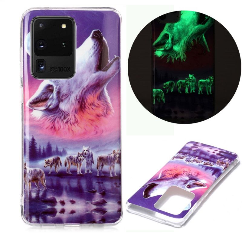 Kuori Samsung Galaxy S20 Ultra Valkoinen Fluoresoiva Susisarja