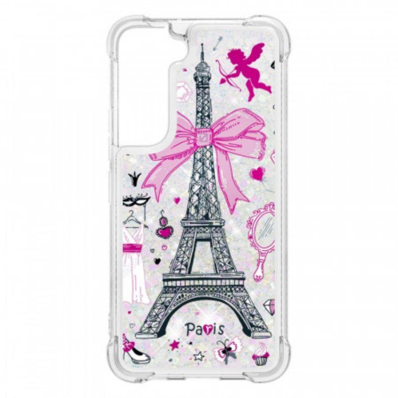 Kuori Samsung Galaxy S22 5G Eiffel-tornin Paljetteja